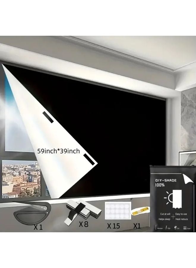 Space Theme Blackout Curtain 59x157 Inches Portable No Drill Sun Protection Polyester - Image 5
